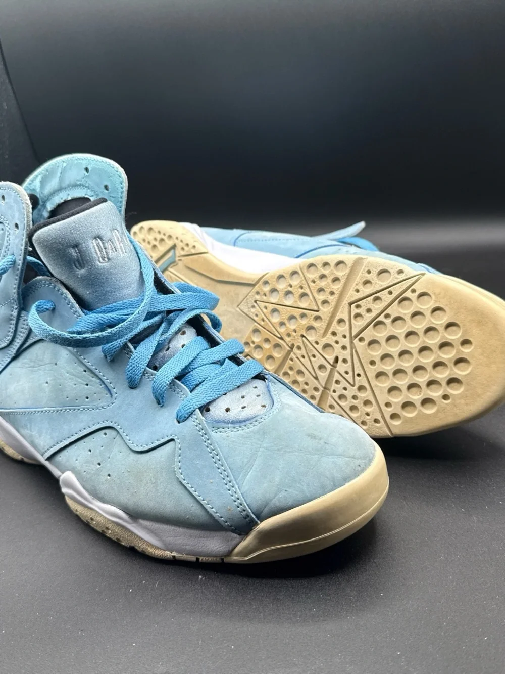 Jordan Light Blue and Black High-Top Sneakers